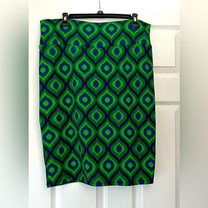LuLaRoe Cassie Skirt (Peacock Colors) - Size XL